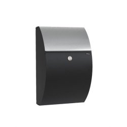 Postkasse SORT - Ekstra rum til aviser : ALLUX 7000